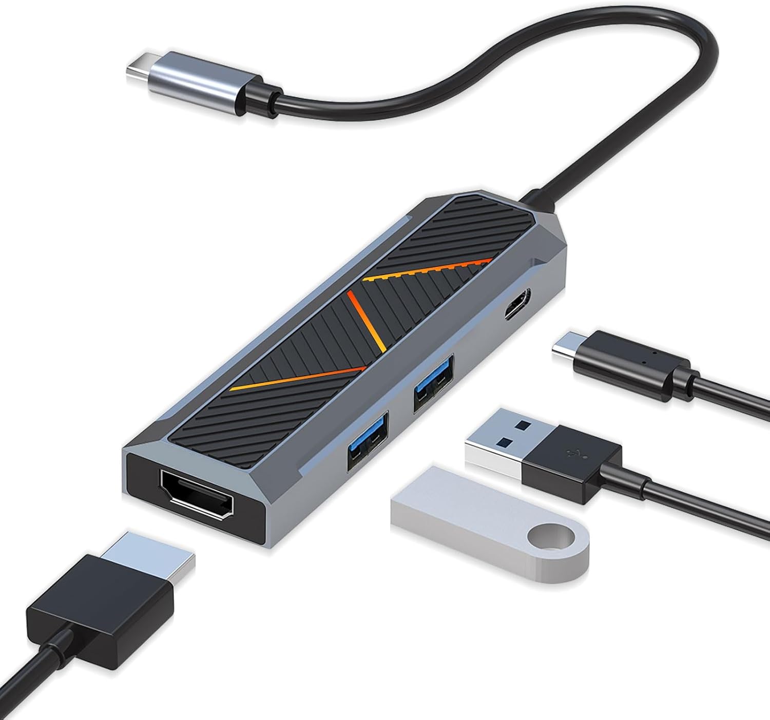 Концентратор USB-C 4-в-1 із роздільником HDMI 4K 60 Гц